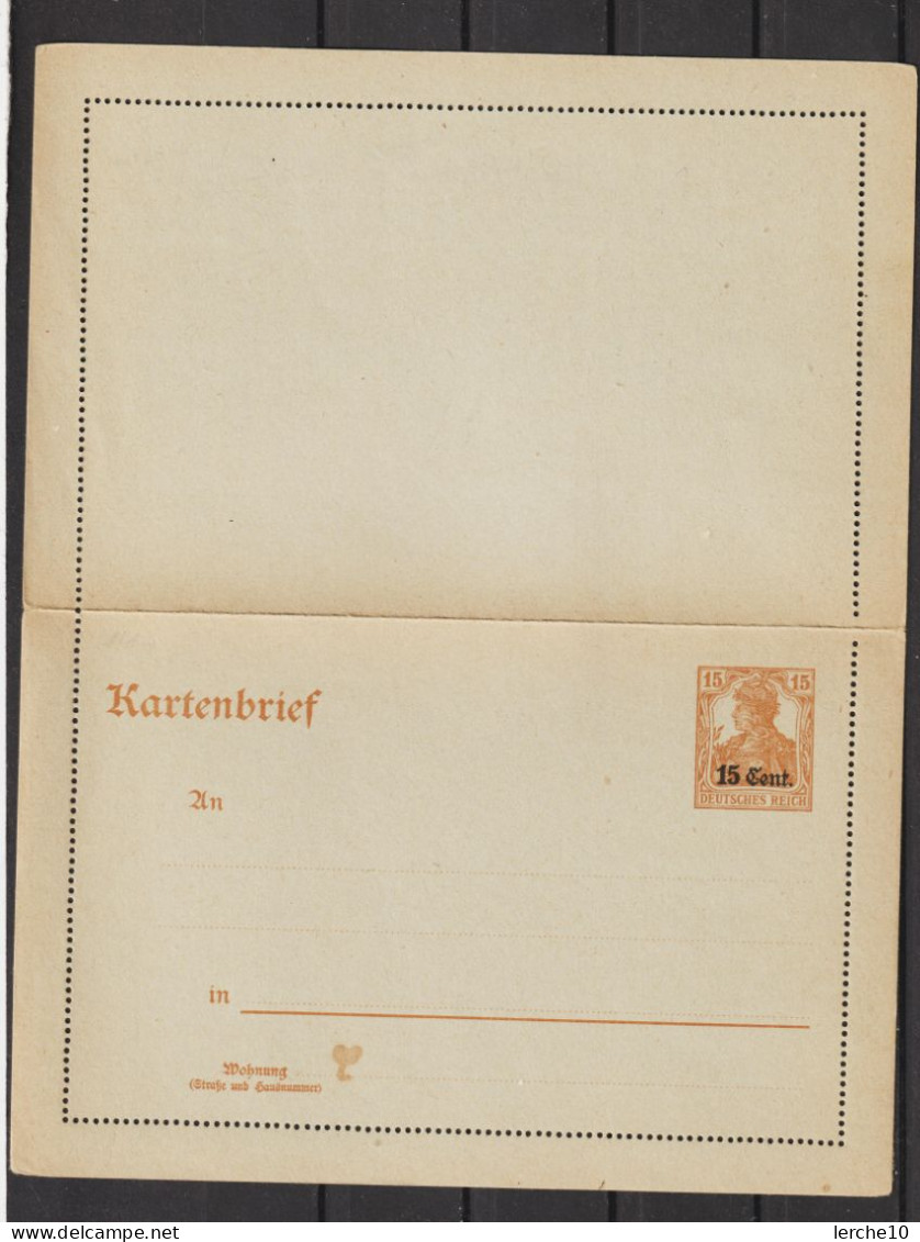 Kartenbrief Germania, Aufdruck  "15 Cent" **  (0709) - Unused Stamps
