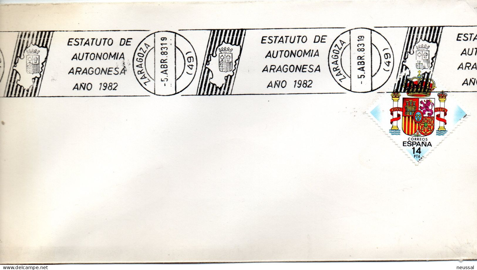 Carta Con Matasellos Commemorativo De  Estatuto De Autonomia Aragonesa - Covers & Documents