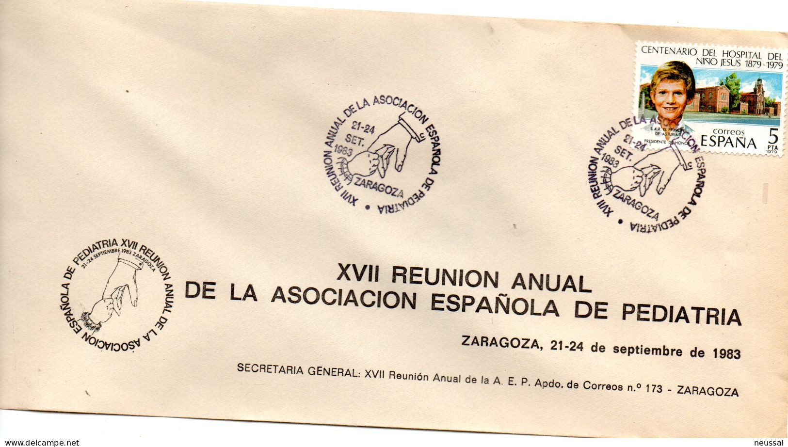 Carta Con Matasellos Commemorativo De  Reunion De Pediatria De 1983 - Covers & Documents