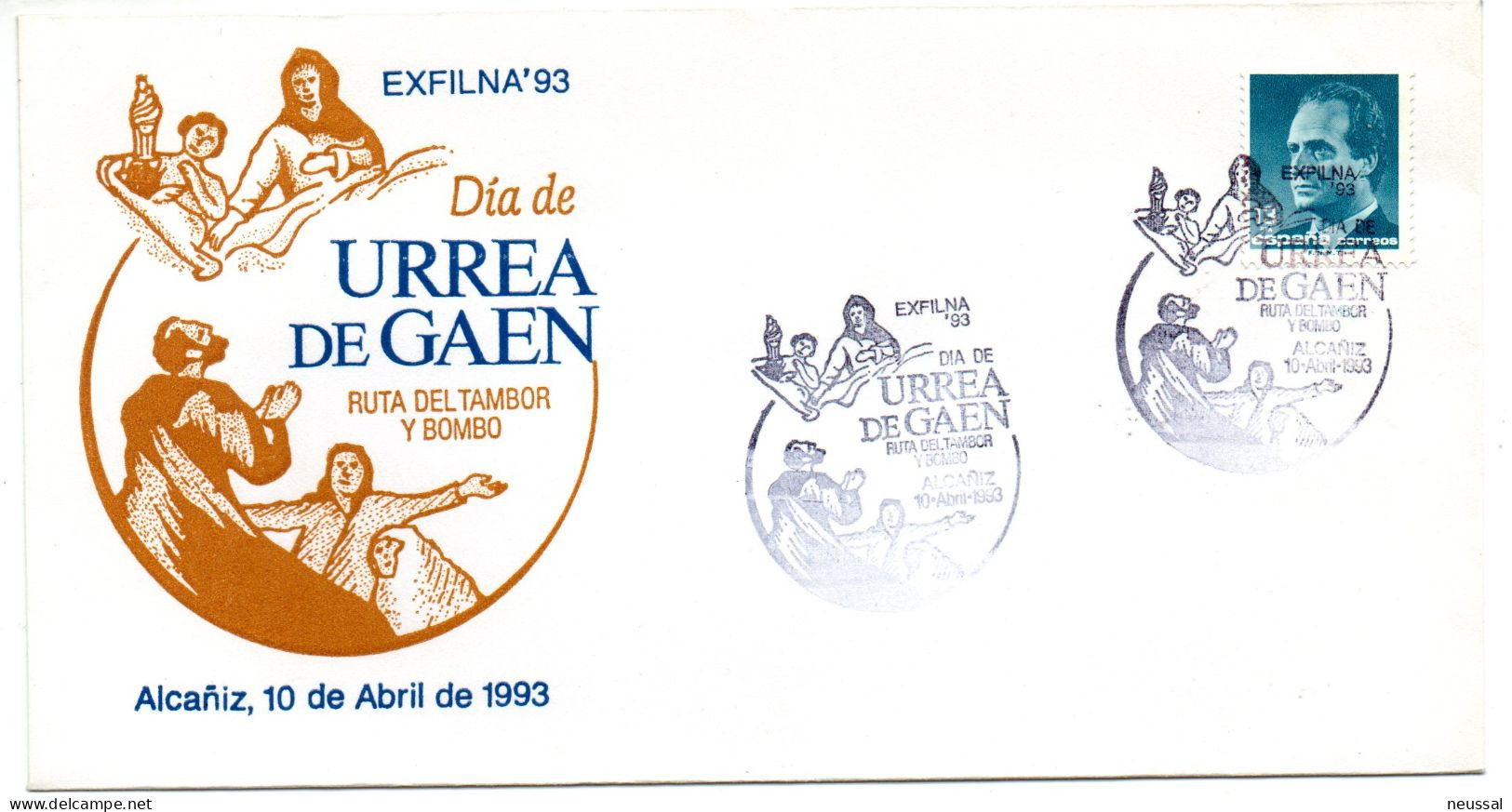 Carta Con Matasellos Commemorativo De  Urrea De Gaen De 1993 - Covers & Documents
