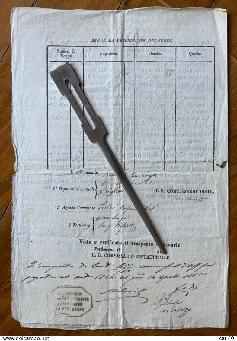 LOMBARDO VENETO - FRIULI - PORDENONE - ZOPPOLA 25/11/1854 - DELIBERAZIONE DEL CONSIGLIO COMUNALE ...4 Pag. - Historical Documents