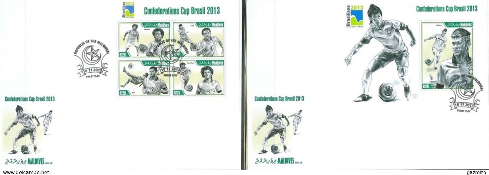 Maldives 2013, Football World Cup In Brasil, 4val In BF +BF In 2FDC - 2014 – Brasilien