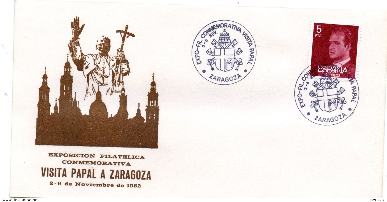 Carta Con Matasellos Commemorativo De Exposición Papal - Storia Postale