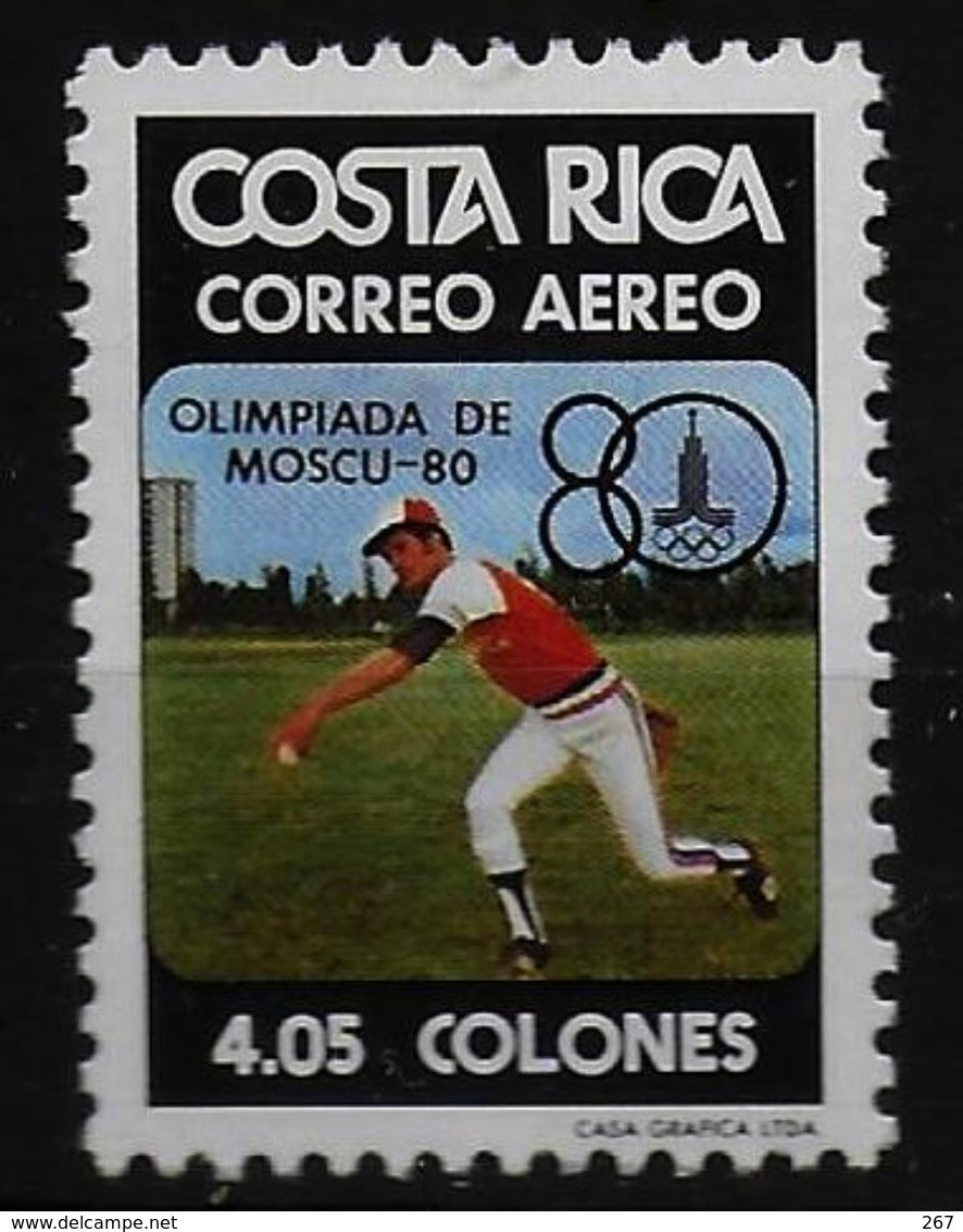 COSTA RICA    PA 766  * *  ( Cote 7.50e )  Jo 1980 Base Ball - Honkbal