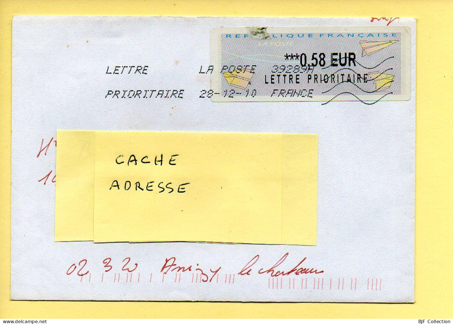 Oblitération Mécanique : FRANCE LA POSTE – 39289A Du 28/12/2010 (voir Vignette) - Mechanische Stempels (varia)