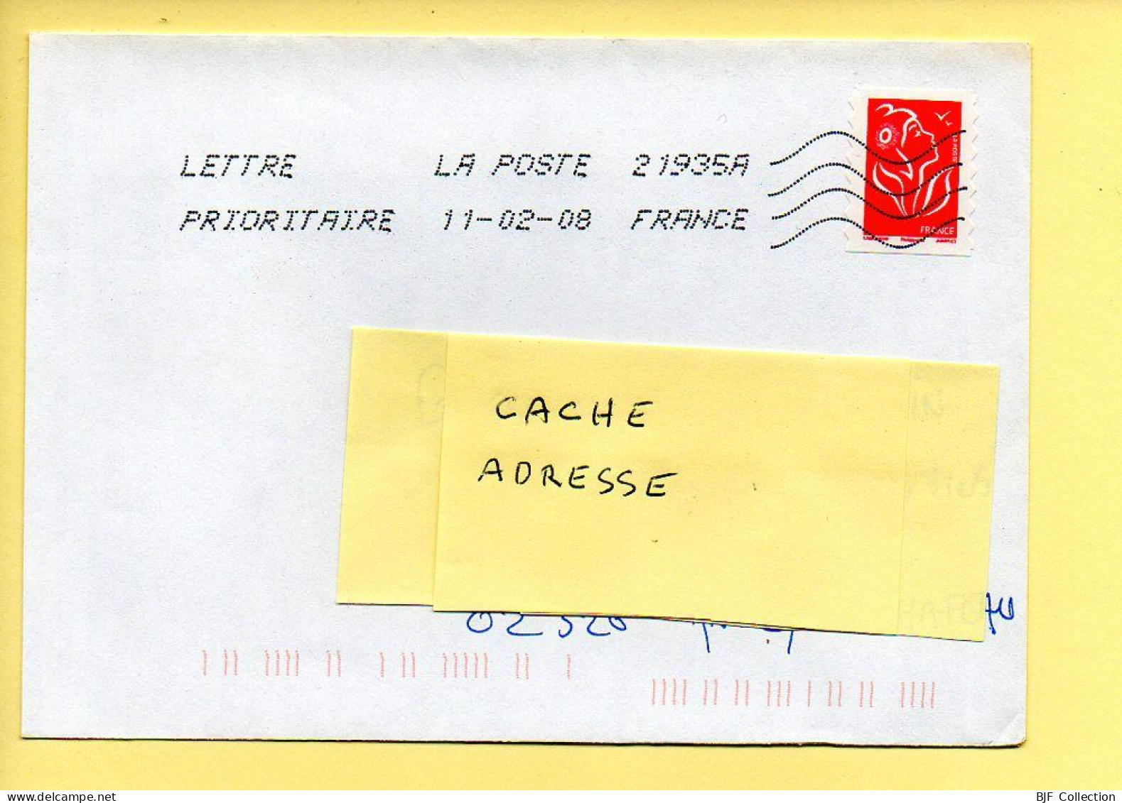 Oblitération Mécanique : FRANCE LA POSTE – 21935A Du 11/02/2008 (voir Timbre) - Mechanical Postmarks (Other)