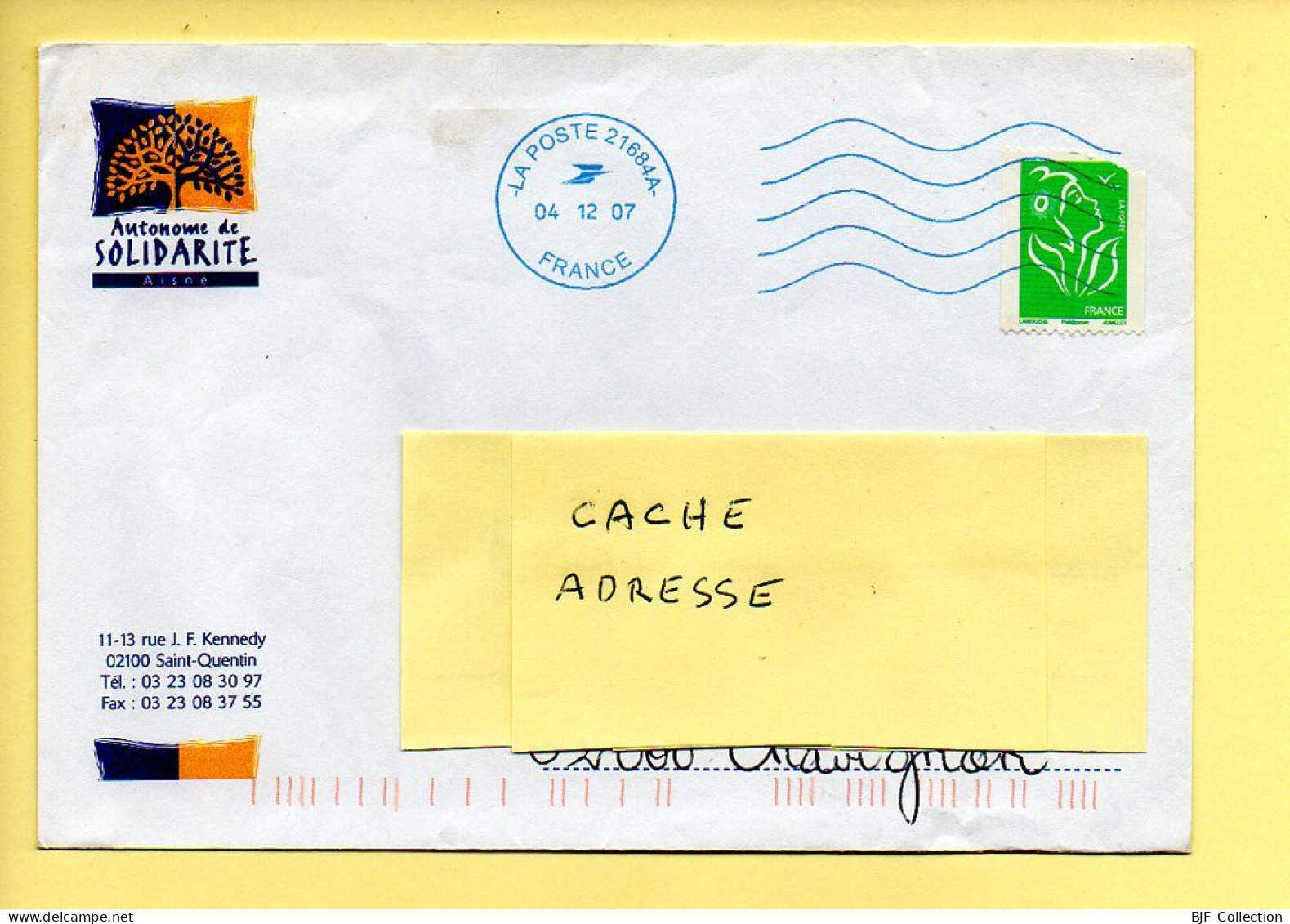 Oblitération Mécanique : FRANCE LA POSTE – Cachet Bleu / 21684A Du 04/12/2007 (voir Timbre) - Mechanical Postmarks (Other)