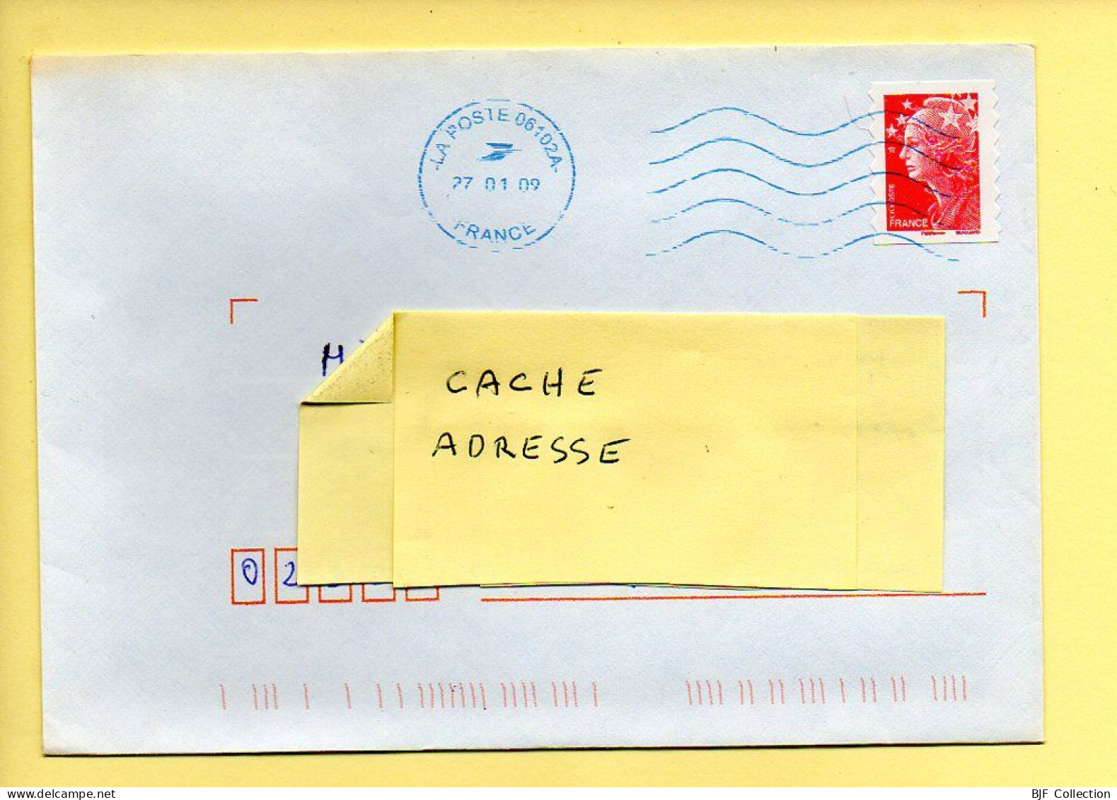 Oblitération Mécanique : FRANCE LA POSTE – Cachet Bleu / 06102A Du 27/01/2009 (voir Timbre) - Maschinenstempel (Sonstige)