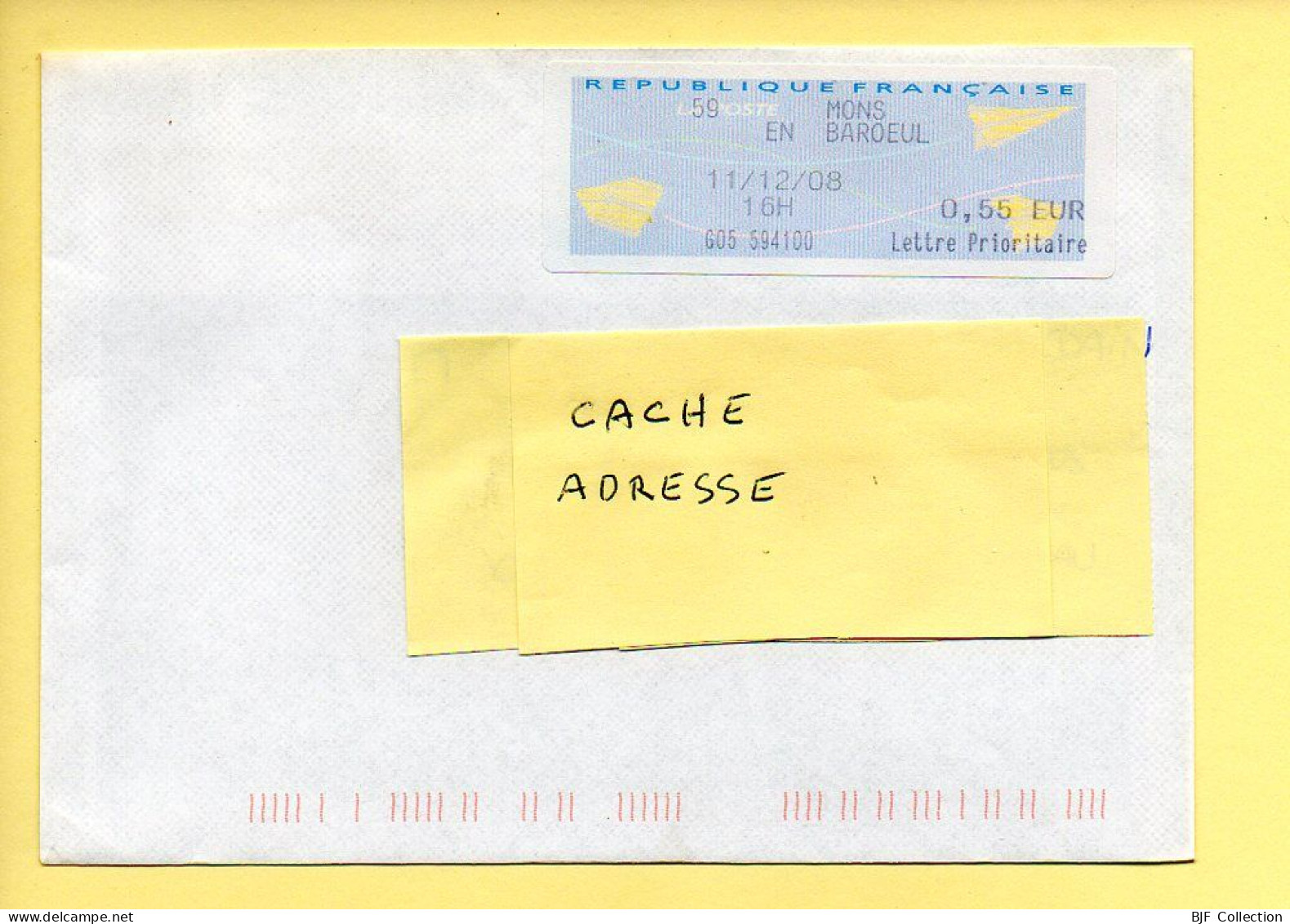 Oblitération Mécanique : FRANCE – 59 MONS EN BAROEUL Du 11/12/2008 (voir Vignette) - Maschinenstempel (Sonstige)