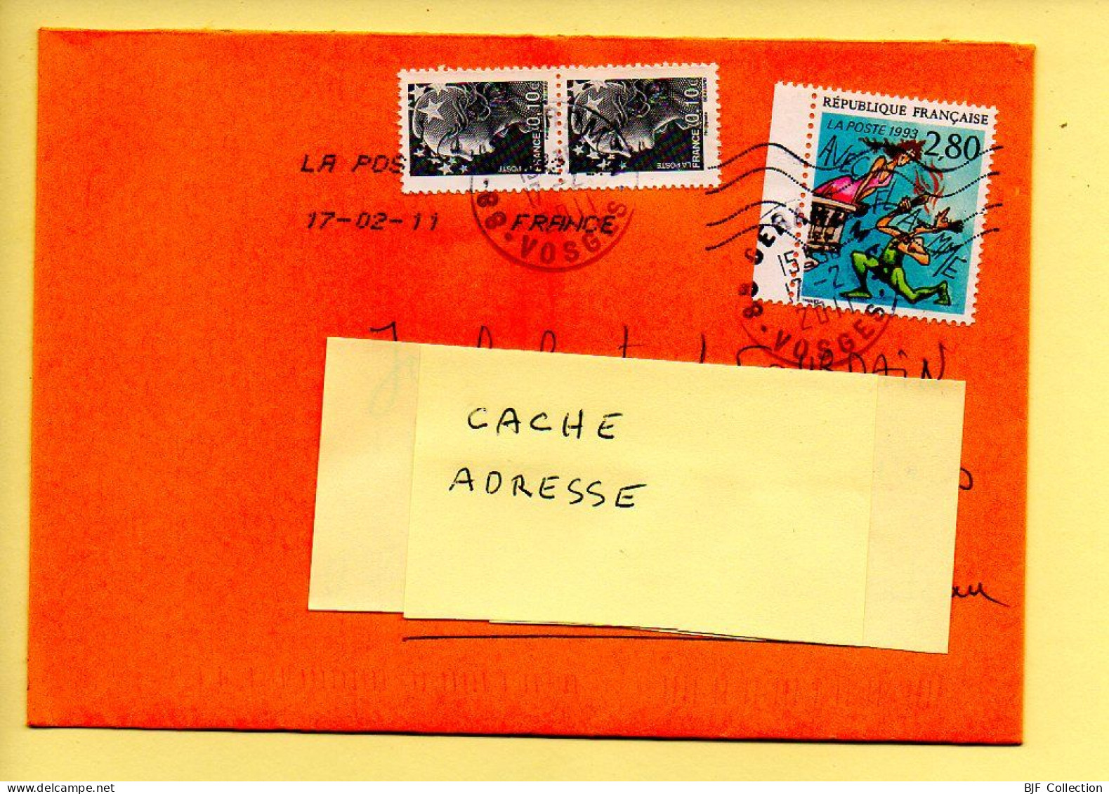 Enveloppe Cachets Manuels + Oblitération Mécanique : 88 GERARDMER Du 17/02/2011 (voir Timbre) - Manual Postmarks