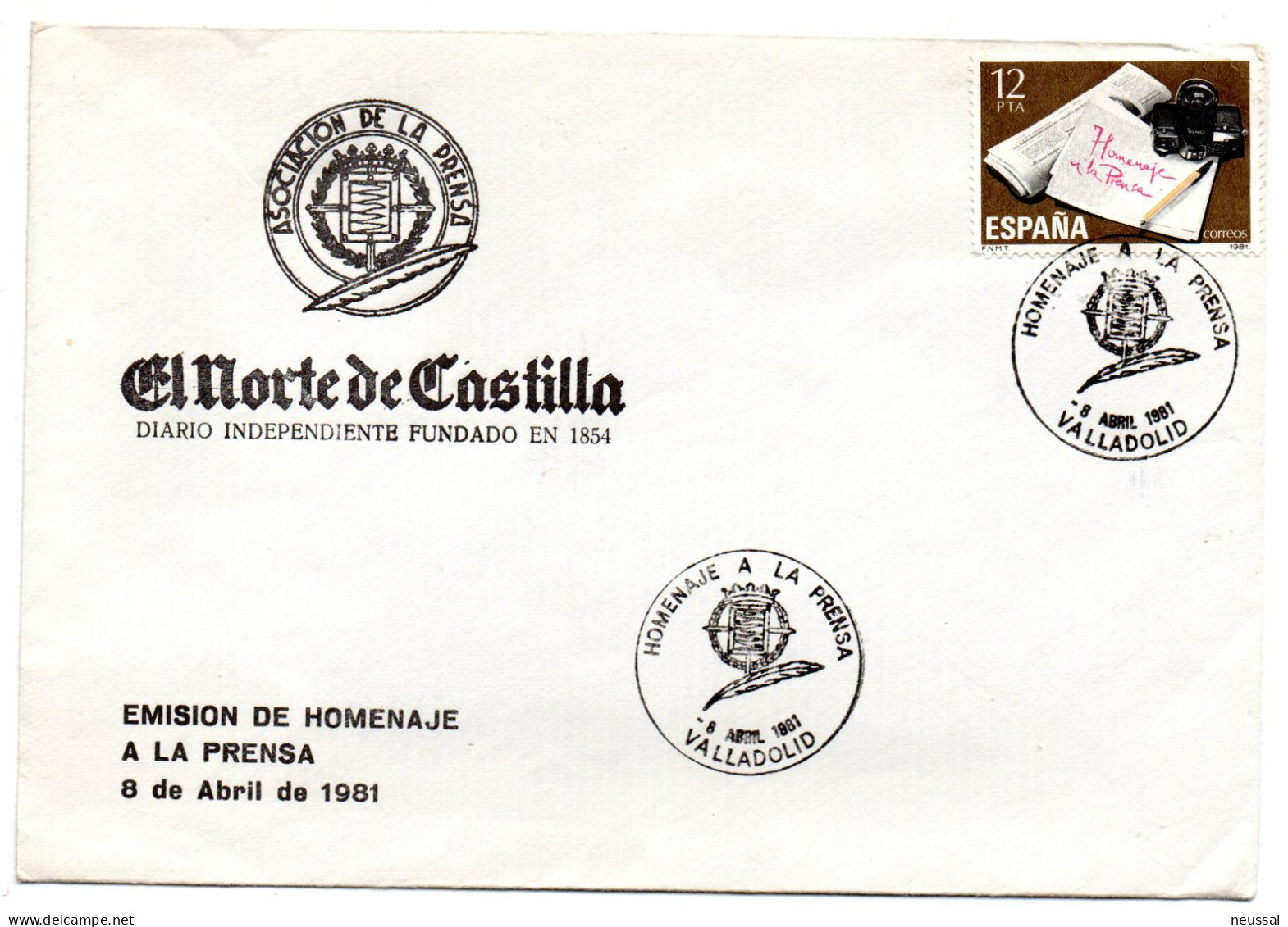 Carta Con Matasellos Commemorativo De Homenaje A La Prensa De 1981 - Brieven En Documenten