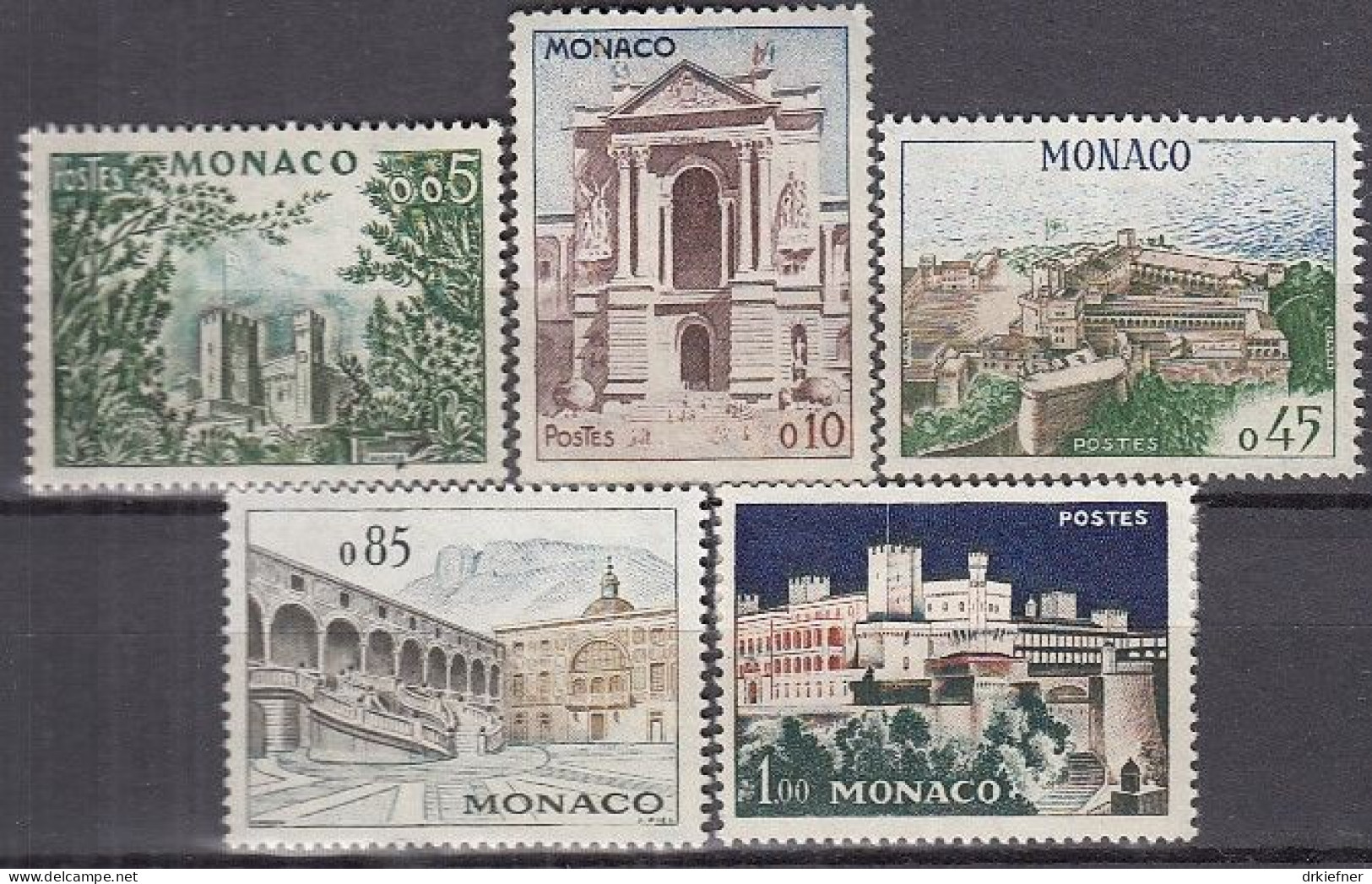 MONACO  644-648, Postfrisch **/*, Bauwerke, 1960 - Unused Stamps