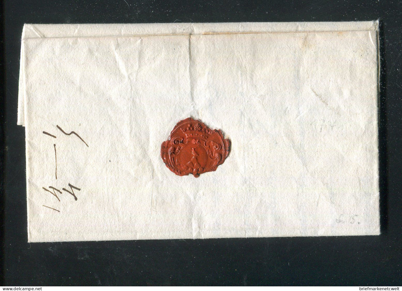 "FRANKREICH" 1741, Frueher Vorphilabrief Mit L1 "NANTES", Rs. Lacksiegel (B1180) - 1701-1800: Vorläufer XVIII