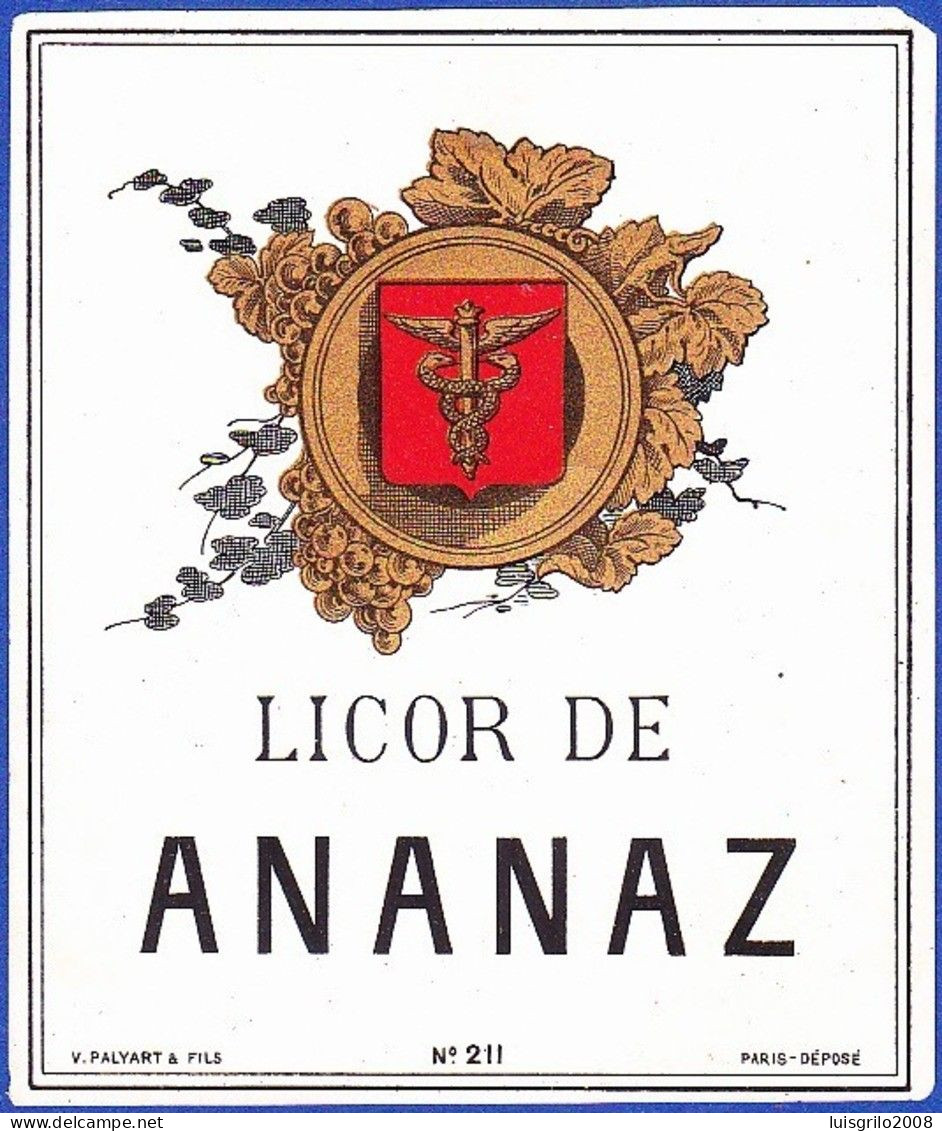 Liquor Label, Portugal - Licor De Ananaz - Alcools & Spiritueux