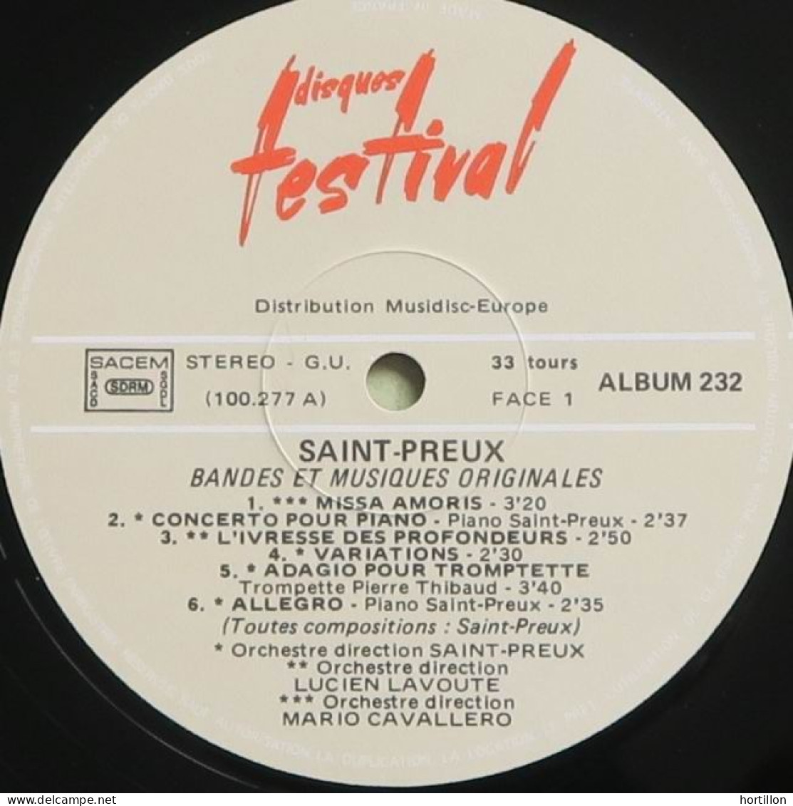 Disque vinyle LP Double 33 tours SAINT-PREUX - CONCERTO POUR UNE VOIX + autres