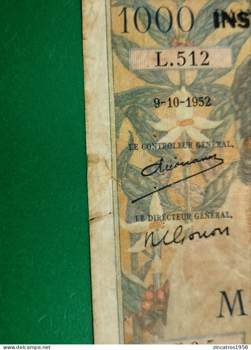 Banque Madagascar Et Comores / 1000 Francs Surchargé Madagascar 9/10/1952 P.54 / Trés Rare ++++ - Madagaskar