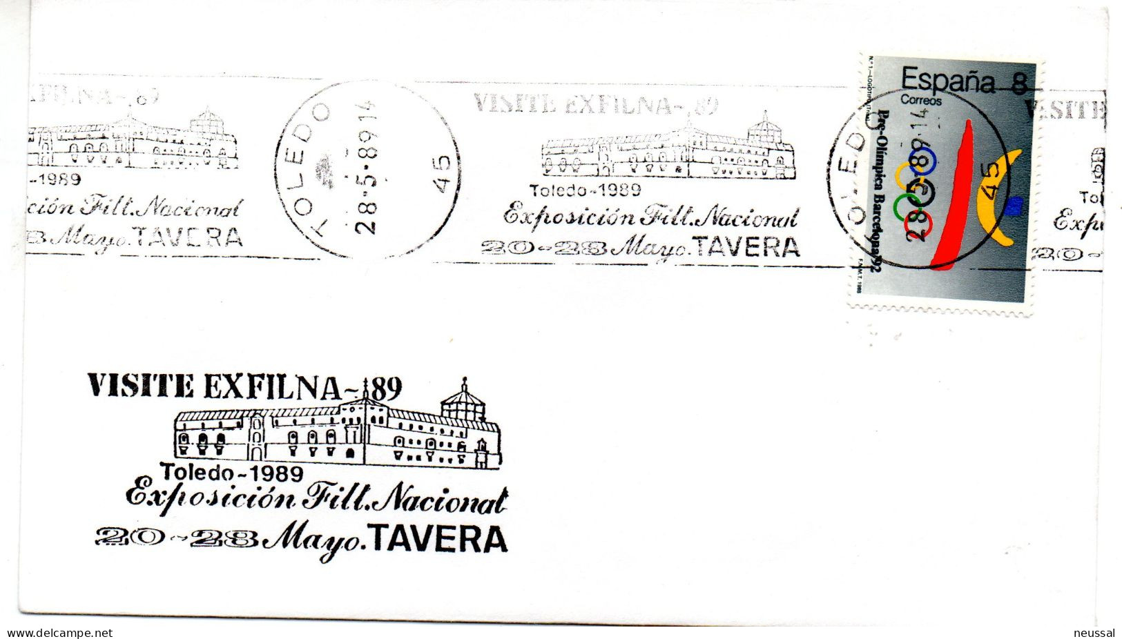 Carta Con Matasellos Commemorativo De  Exposicion De Tavera 1989 - Lettres & Documents