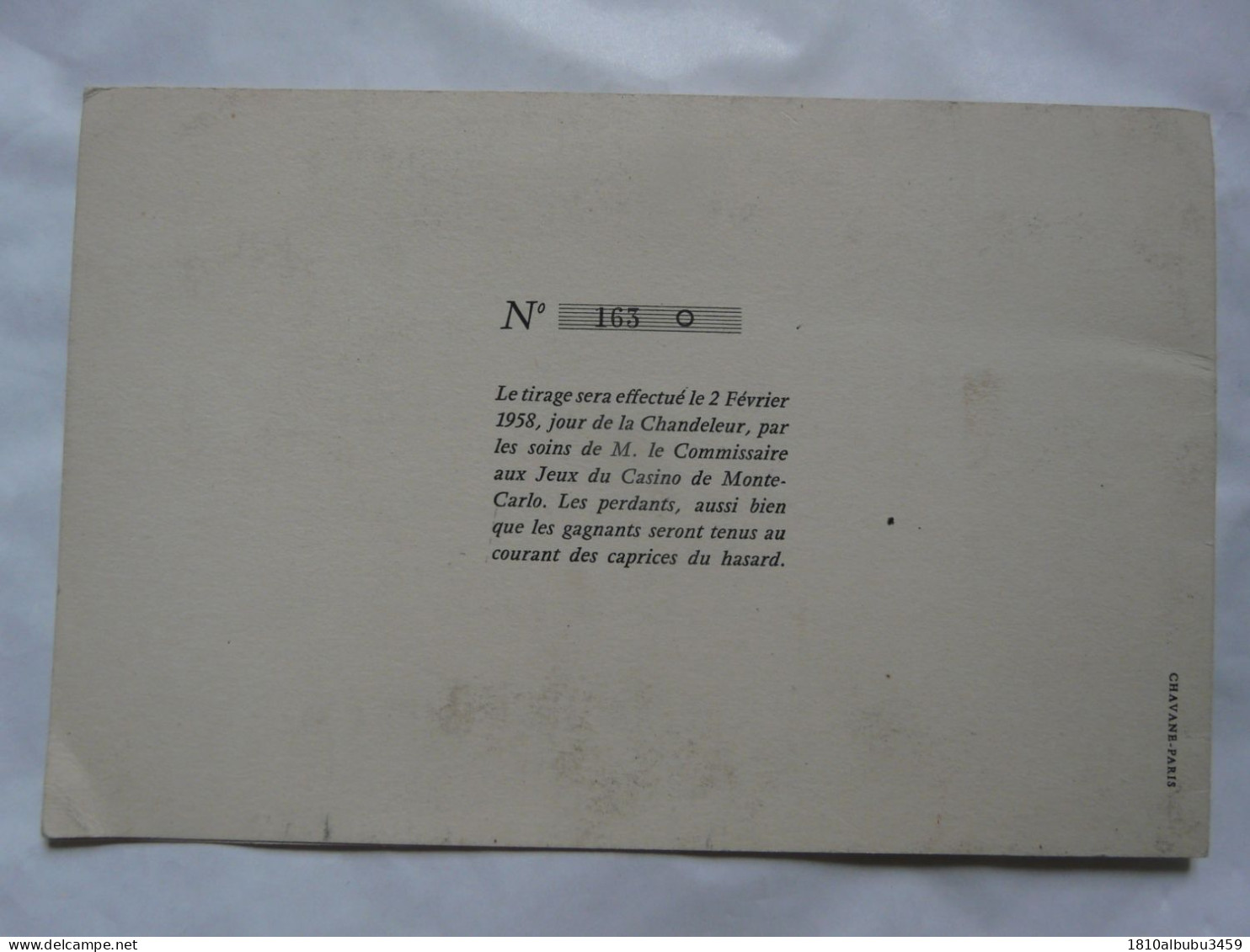 VIEUX PAPIERS - VOEUX 1958 De Jacques CATINEAU : Tirage Au Sort Casino De MONTE CARLO - Dessin De Georges LIBAULT - Politik