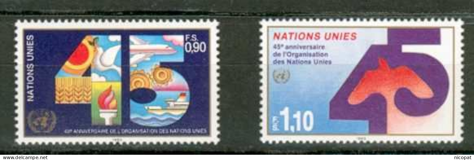 ONU GENEVE MNH ** 192-193 Anniversaire Des Nations Unies - Unused Stamps