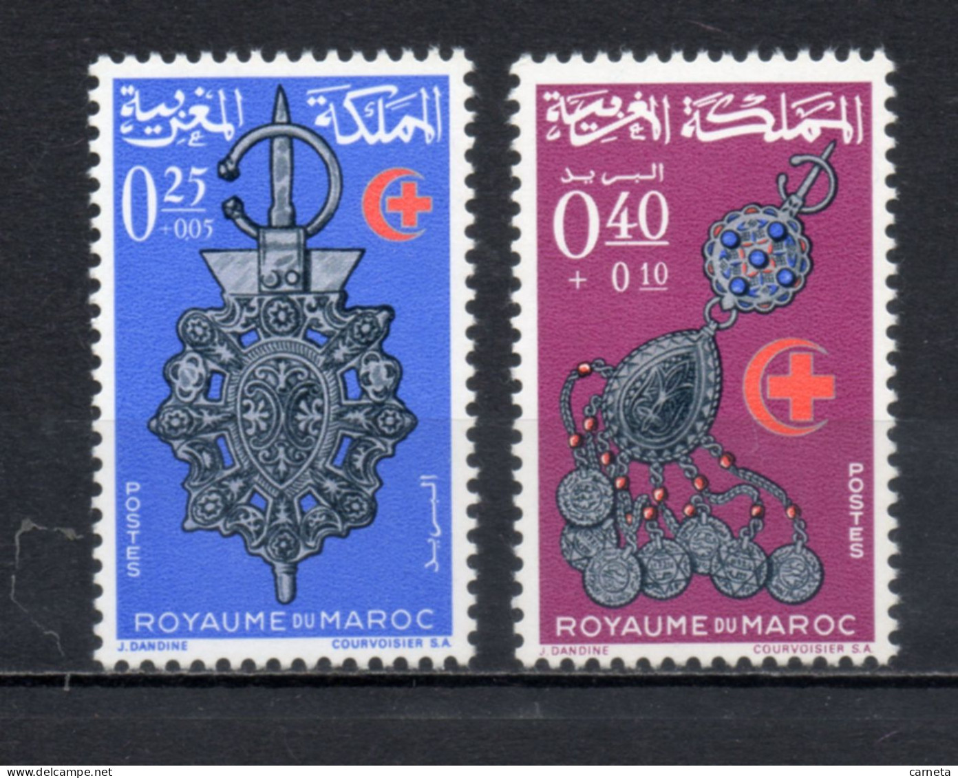 MAROC N°  506 + 507    NEUFS SANS CHARNIERE  COTE 3.50€    CROISSANT ROUGE - Morocco (1956-...)