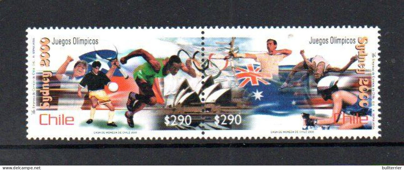 OLYMPICS - CHILE   -  2000 SYDNEY OLYMPICS SET OF 2 IN PAIR   MINT NEVER HINGED - Zomer 2000: Sydney