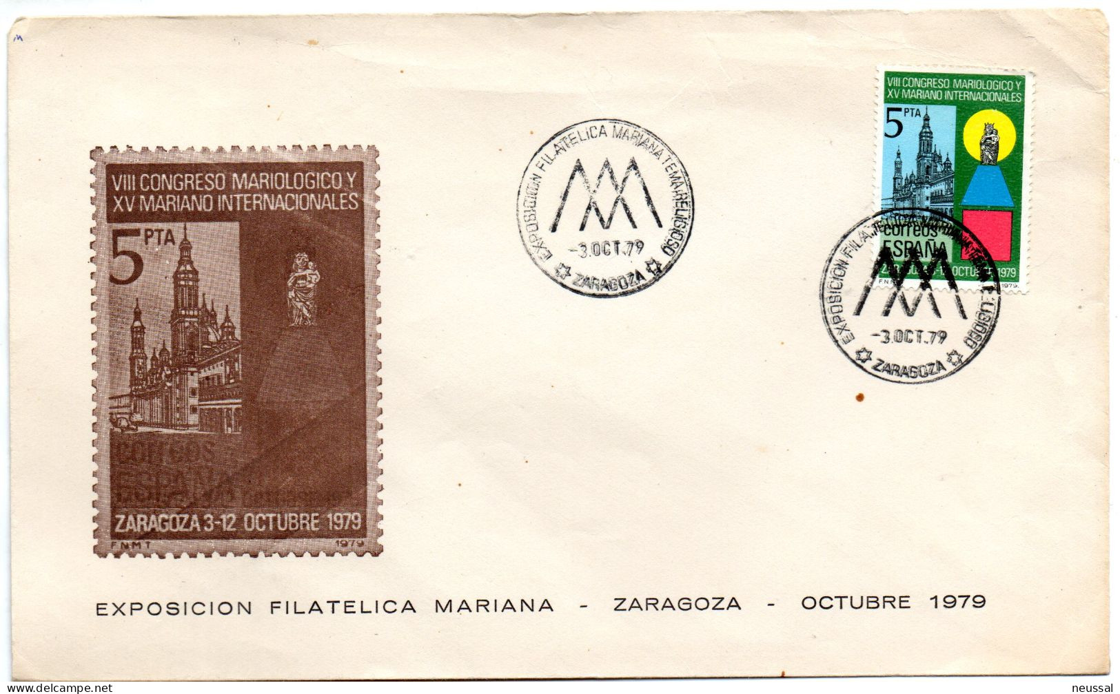 Carta Con Matasellos Commemorativo De Mariana Tema Religioso De 1979 - Storia Postale