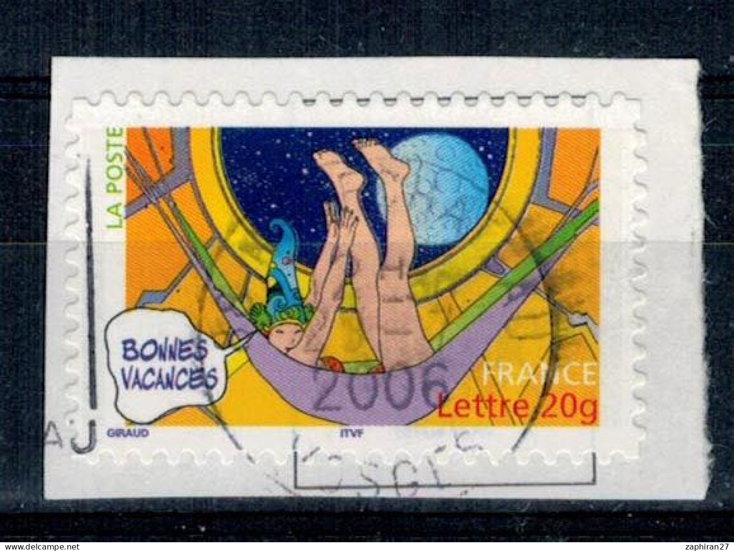 2006 N 84 BONNES VACANCES HAMAC OBLITERE CACHET ROND 23-7-2006 #234# - Used Stamps