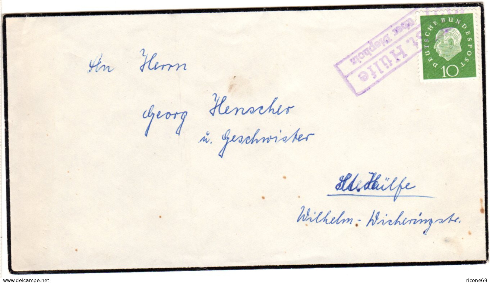 BRD, Landpost Stpl. 23 ST. HÜLFE über Diepholz Auf Orts Brief M. EF 10 Pf. - Covers & Documents