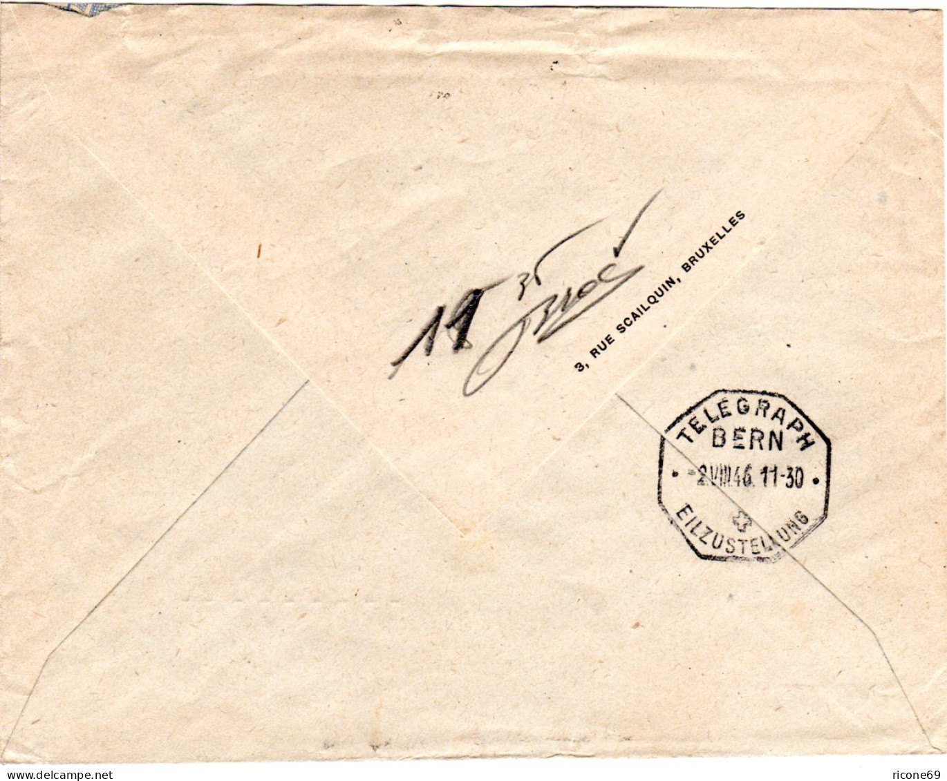 Belgien 1946, MeF 3x3,15 F. Auf Express Brief V. Brüssel I.d. Schweiz - Altri & Non Classificati