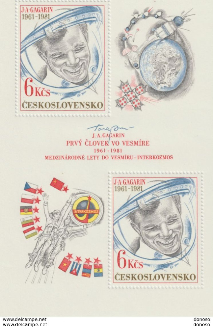 TCHECOSLOVAQUIE 1981 Espace, Gagarine Yvert BF 49 NEUF** MNH Cote 8 Euros - Blokken & Velletjes