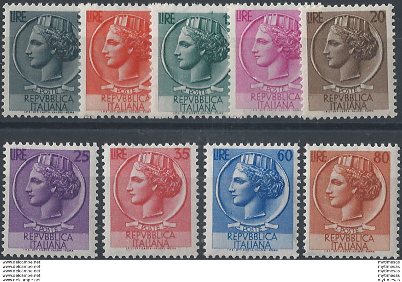 1953-54 Italia Siracusana 9v. MNH Sass. 710/718 - 1946-60: Nuovi