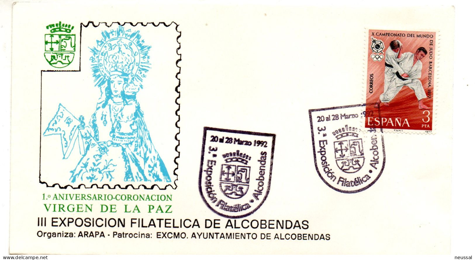 Carta Con Matasellos Commemorativo De  Exposicon Filatelica Alcobendas De 1992 - Cartas & Documentos