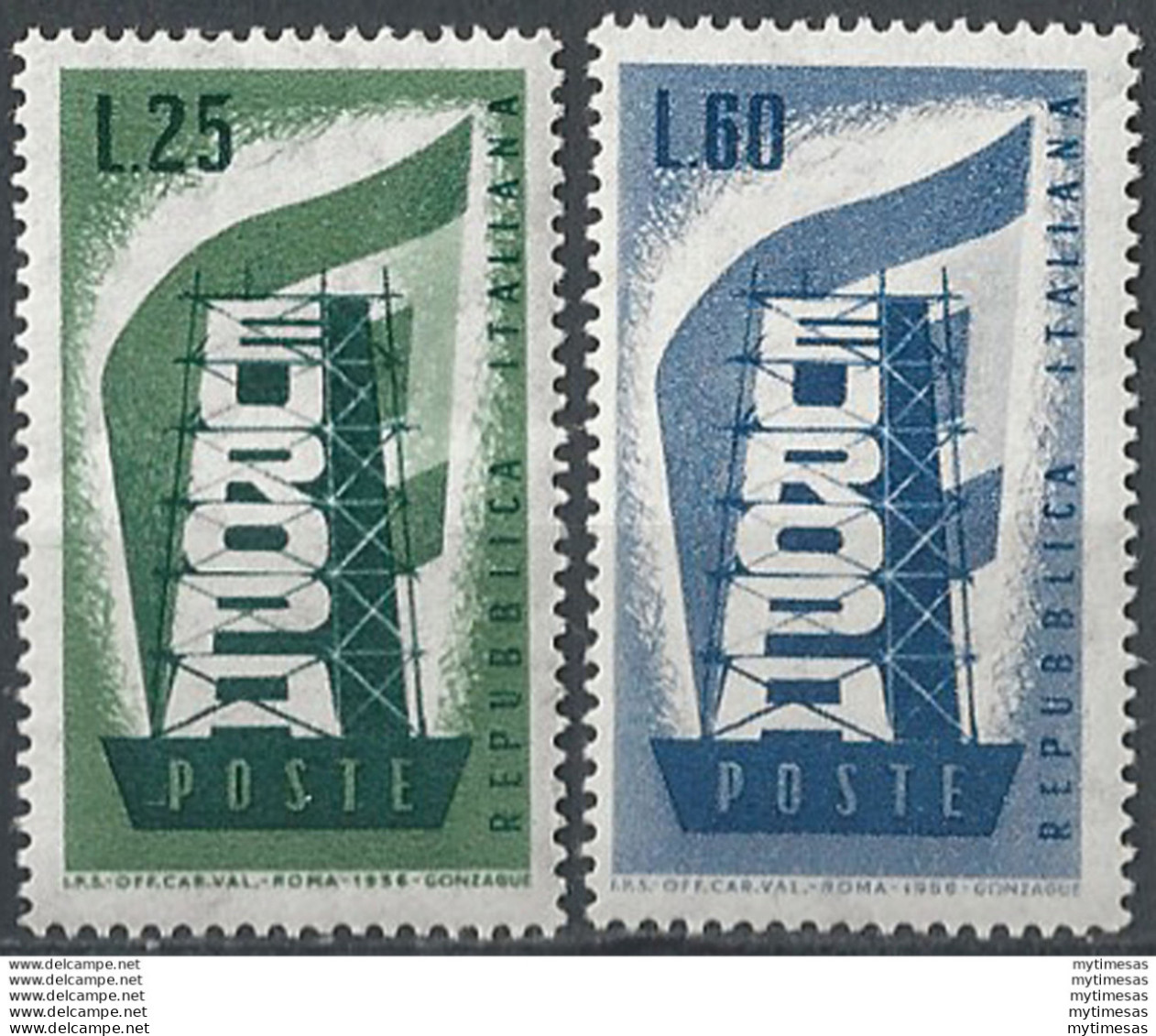 1956 Italia Europa Unita 2v. MNH Sass. 803/04 - 1961-70: Nieuw/plakker