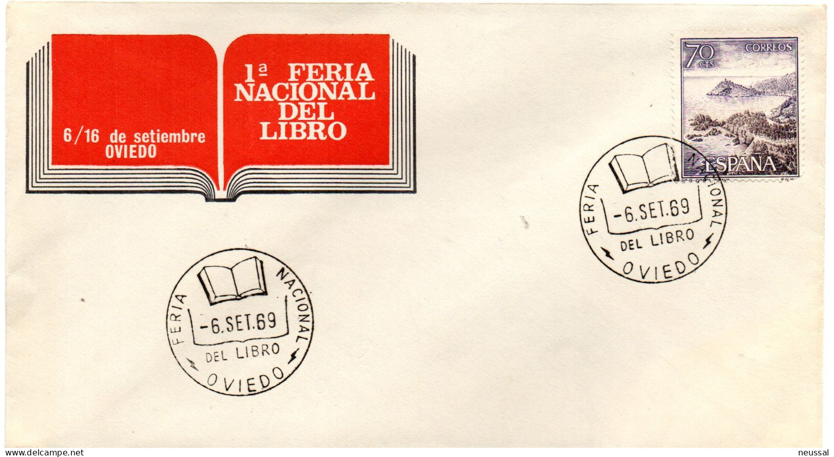 Carta Con Matasellos Commemorativo De  Feria Nacional Del Libro Oviedo - Briefe U. Dokumente