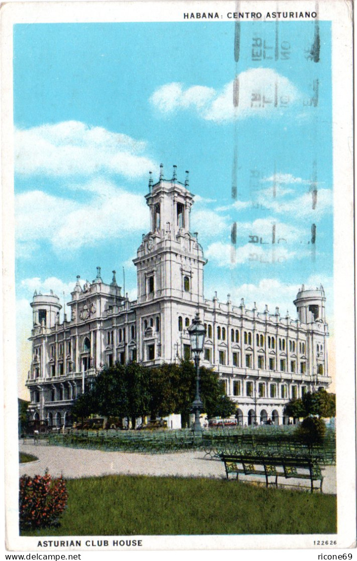 Cuba, Habana Asturian Club House, 1932 V. Havanna N. Norwegen Gebr. Sw-AK - America (Other)