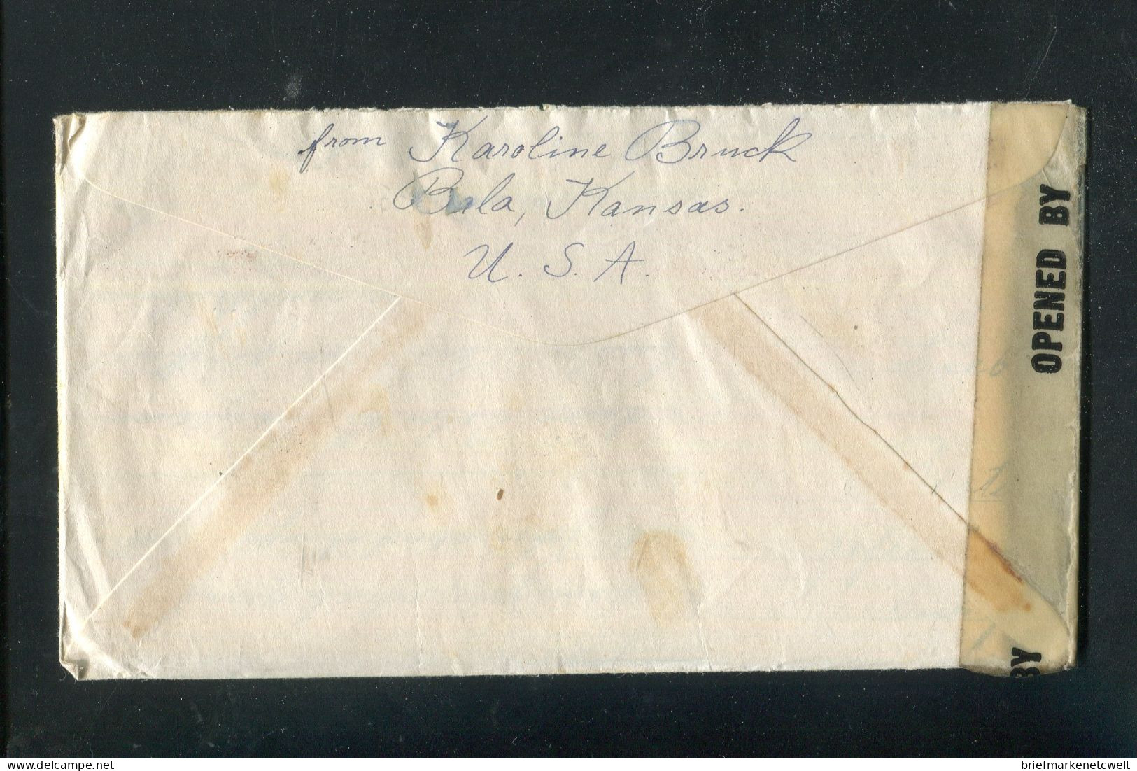 "USA" 1947, Brief Mit "ZENSUR" (Zensurstempel Und Zensurbanderole) Nach Deutschland (B1186) - Briefe U. Dokumente