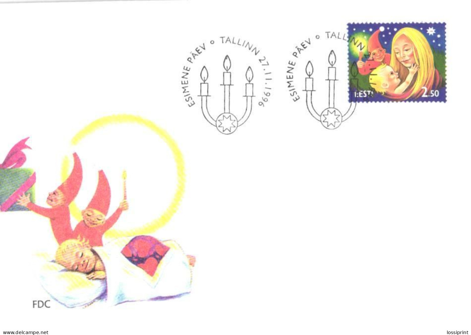 Estonia:FDC, Christmas 1996 - Estonia