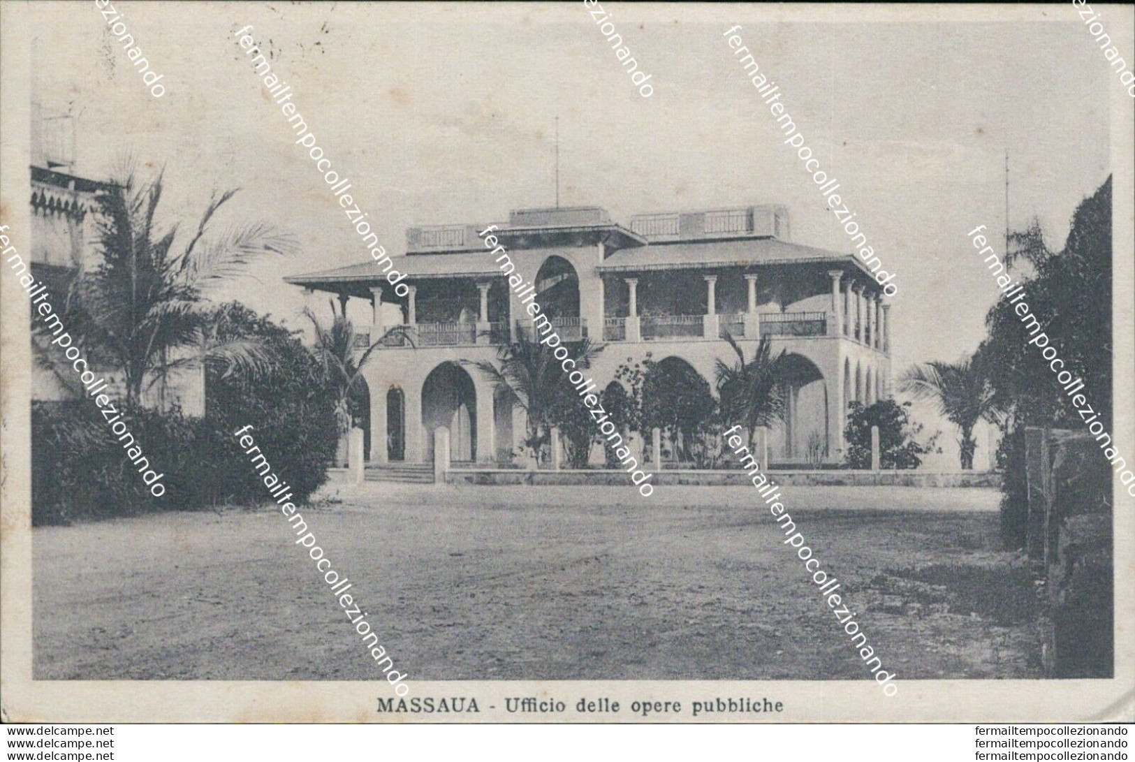 Bg260 Cartolina Ex Colonie Massaua Ufficio Delle Opere Pubbliche 1934 - Otros & Sin Clasificación