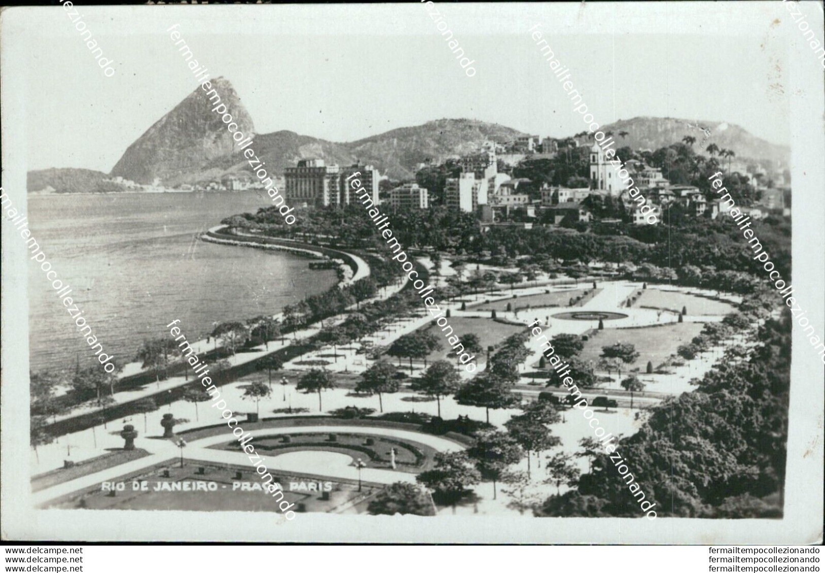 An610 Cartolina Rio De Janeiro Praca Paris Brasile Brasil - Autres & Non Classés