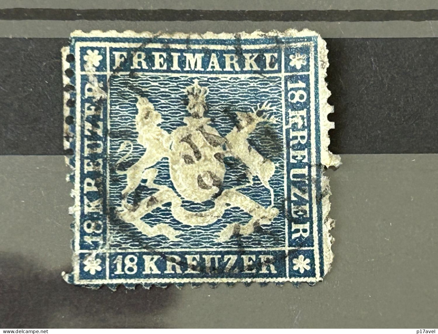 Württemberg 18 Kreuzer Mi - Nr. 20 Y . Gestempelt . Mängel . - Used