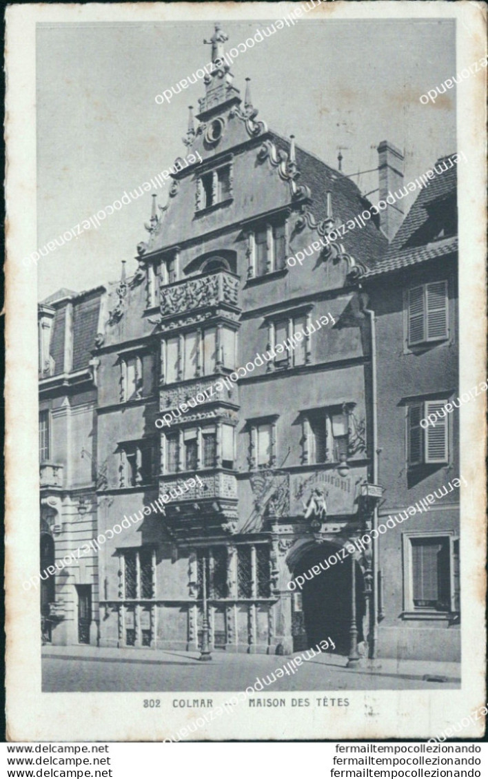 Bg340 Cartolina  Colmar Maison Des Tetes France 1935 - Other & Unclassified