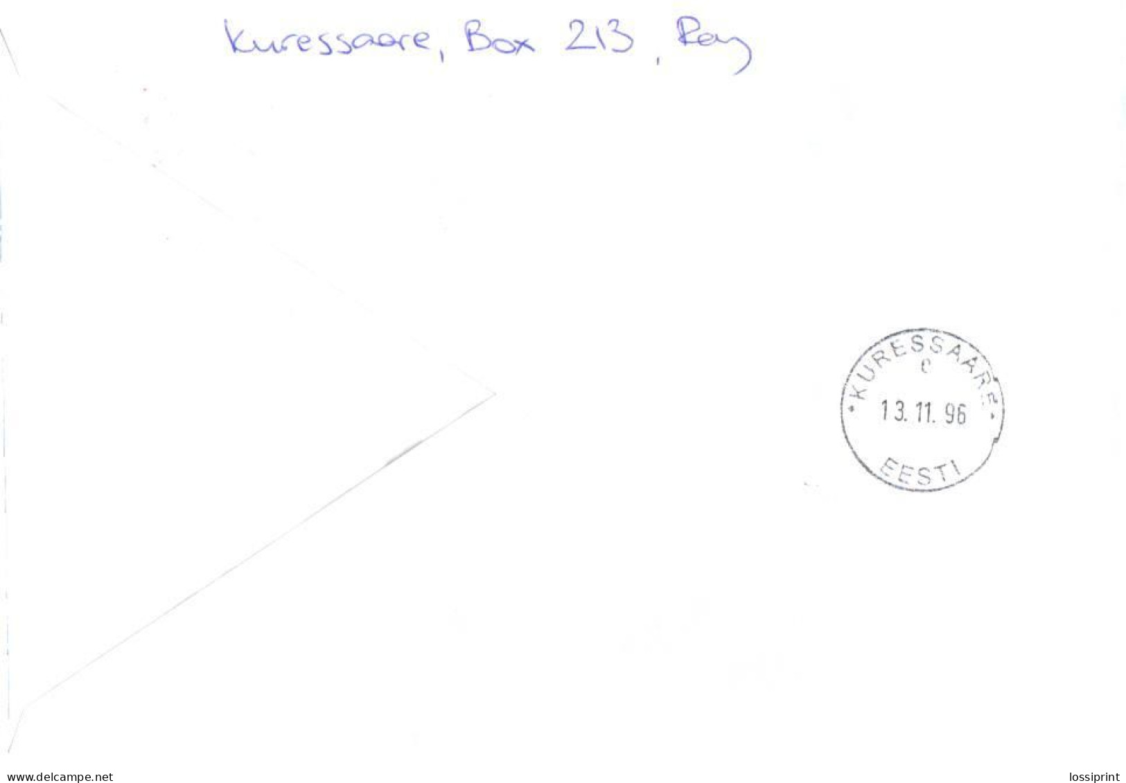 Estonia:FDC, Kuressaare Machine Cancellation, Registered Letter 5.50, 1996 - Estonia
