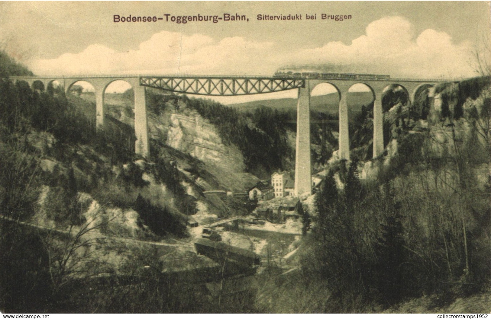 SITTER VIADUCT, ST. GALLEN, BRIDGE, ARCHITECTURE, TRAIN, SWITZERLAND, POSTCARD - St. Gallen