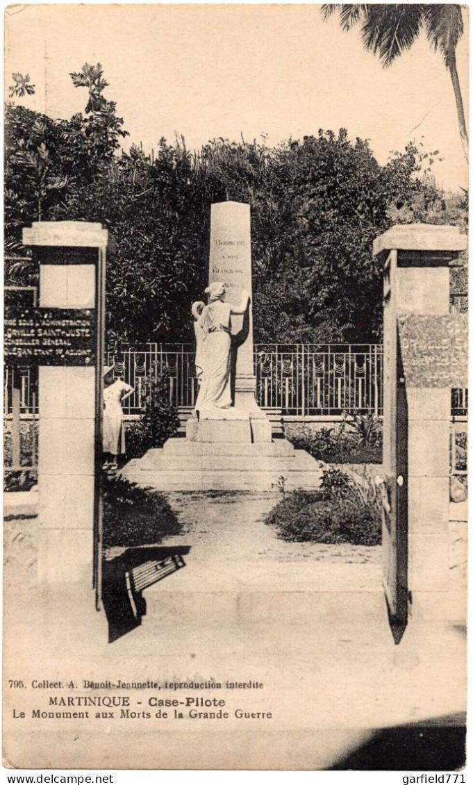 FRANCE - MARTINIQUE Case-Pilote - Monument Aux Morts - Très RARE Cpa ! - Autres & Non Classés