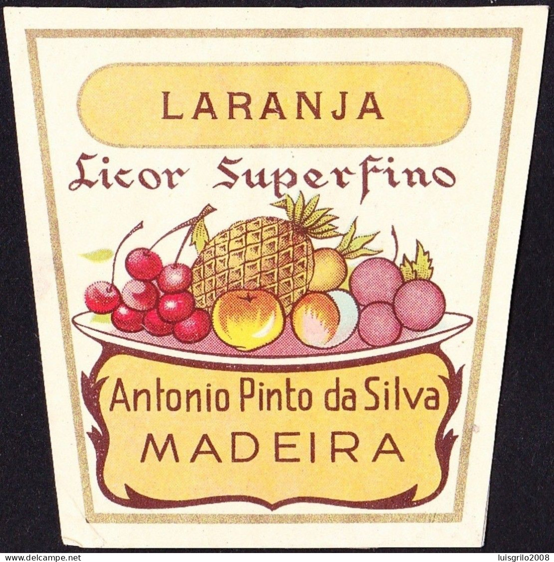 Old Liquor Label, Portugal - LARANJA. Licor Superfino. Funchal, Madeira Island - Alcoholen & Sterke Drank
