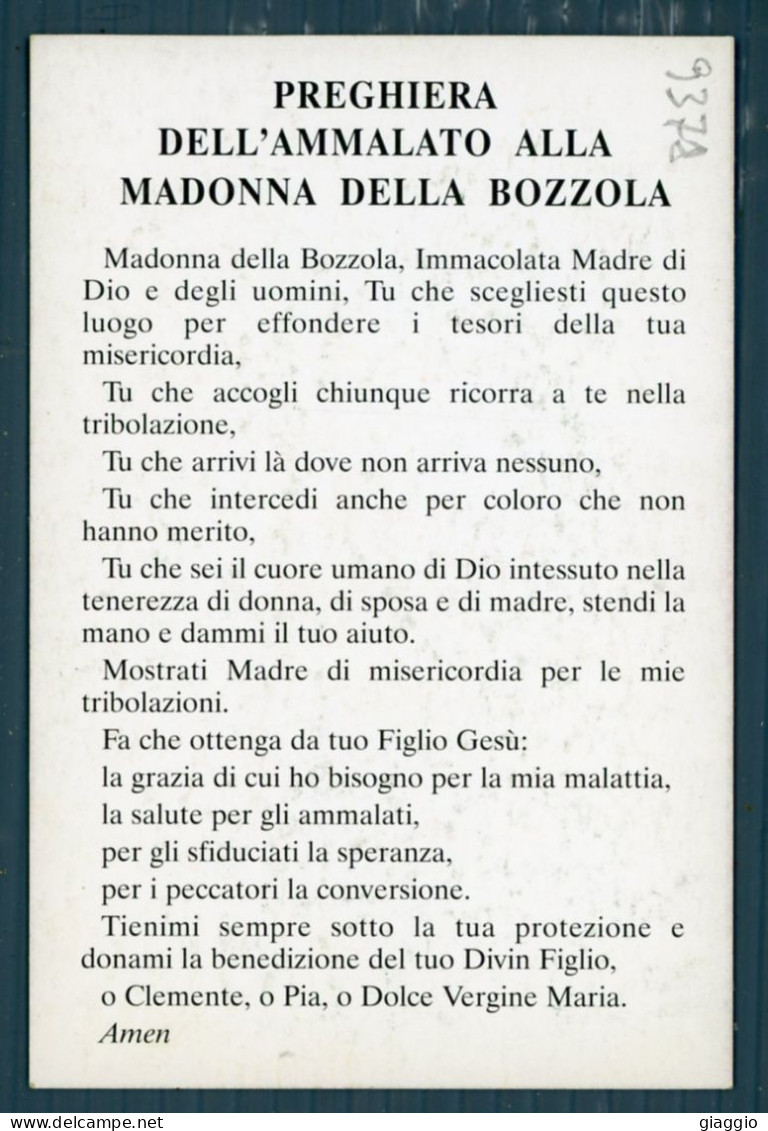 °°° Santino N. 9378 - Madonna Della Bozzola - Cartoncino °°° - Religion & Esotericism