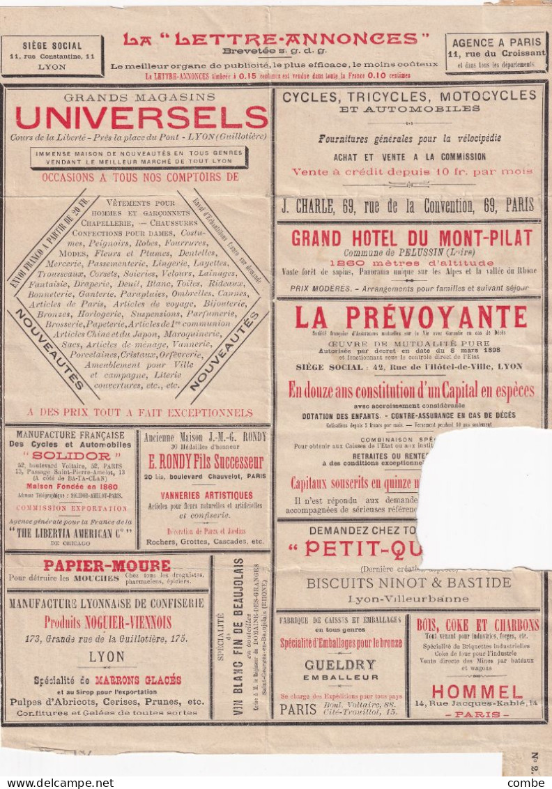 ENTIER POSTAL. SAGE 15c. LA LETTRE-ANNONCES. AVEC AFFRANCHISSEMENT MULTIPLE. NIMES. 13 12 01 POUR GENEVE 14 XII 01 - Standaardomslagen En TSC (Voor 1995)