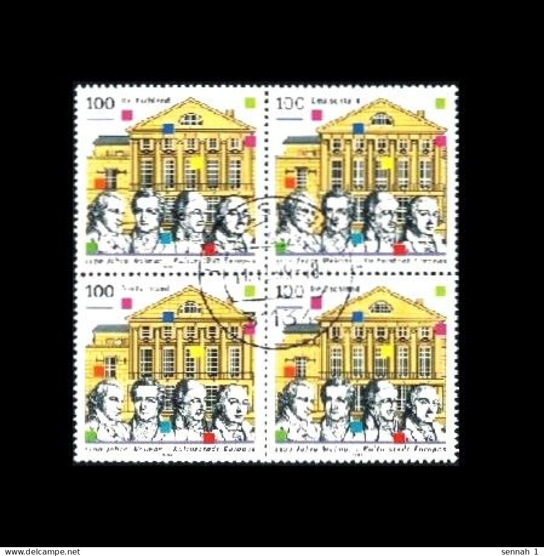 Bund / Germany: 'Weimar – Nationaltheater – Goethe – Schiller – Wieland – Herder, 1999', Mi. 2028; Yv. 1860; Sc. 2024 Oo - Used Stamps