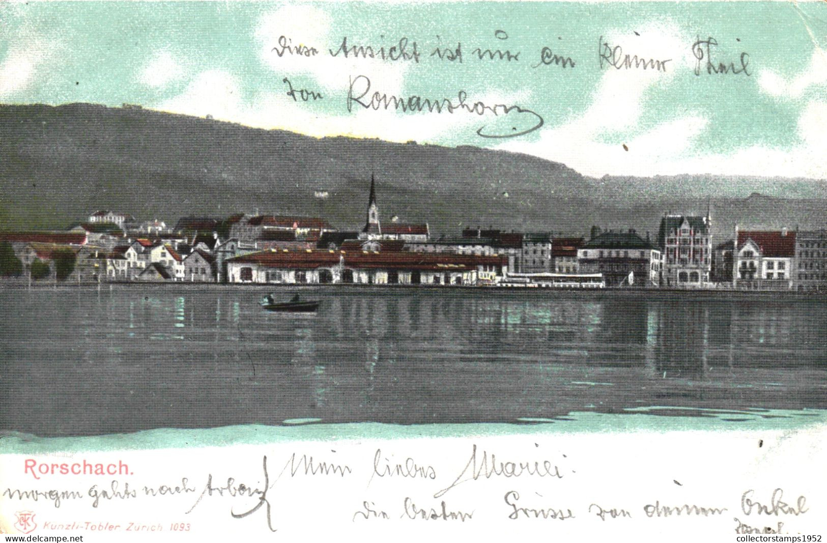 RORSCHACH, ST. GALLEN, ARCHITECTURE, CHURCH, BOAT, SWITZERLAND, POSTCARD - Rorschach