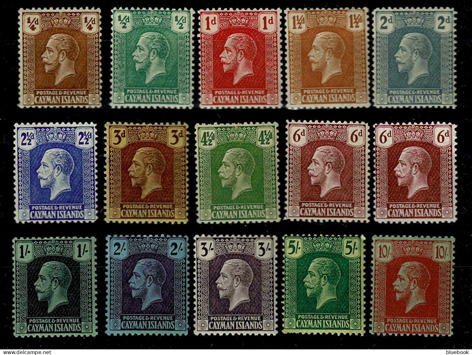 Ref 1649 - KGV Cayman Islands 1921-1926 - 15 Mint Stamps SG 69-83 - Kaimaninseln